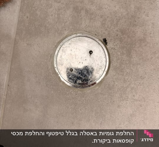 פתח ניקוז עגול ברצפת חדר אמבטיה